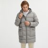 Dove Grey Centogrammi Hooded Jacket with 2-Pocket Design and Zip Closure L Men