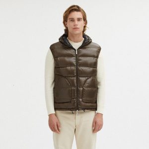 Reversible Hooded Vest with Zip Closure and Duck Feather Padding 2XL Men