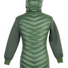 Womens Long Down Jacket with Hood Dark Green M Women