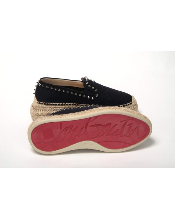 Studded Fabric Platform Espadrille by Christian Louboutin 36 EU Women