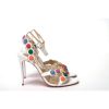 White Leather High Heels with Multi-Coloured Spot Design Women – 37.5 EU