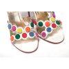 White Leather High Heels with Multi-Coloured Spot Design Women – 37.5 EU