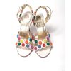 White Leather High Heels with Multi-Coloured Spot Design Women – 37.5 EU