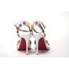 White Leather High Heels with Multi-Coloured Spot Design Women – 37.5 EU