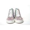 Embellished Leather High Top Sneakers with Swarovski Crystals 35 EU Women