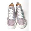 Embellished Leather High Top Sneakers with Swarovski Crystals 35 EU Women