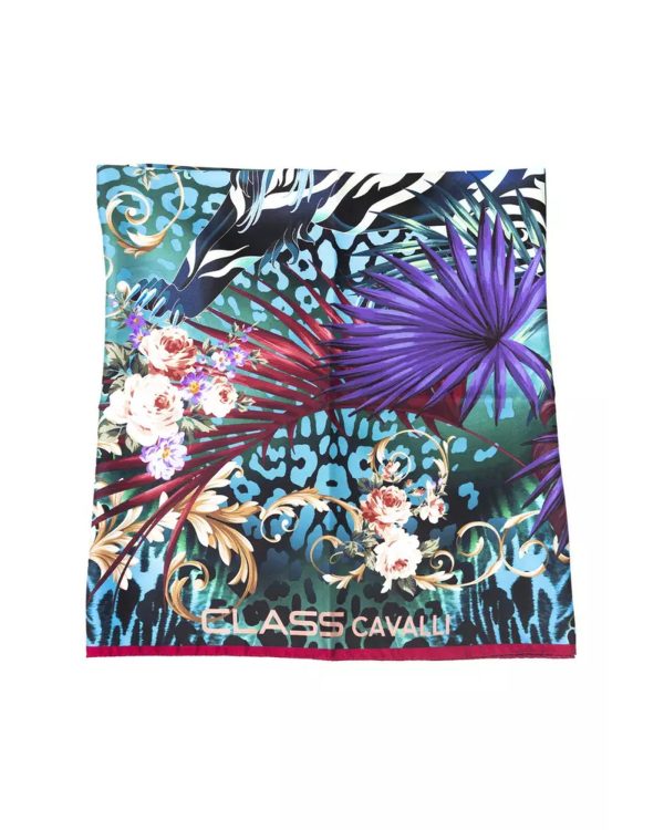 Foulard Logo with Floral Fantasy – Multicolor One Size Women