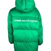 Padded Down Jacket with Hood and Logo Print S Women