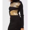 Knitted Dress with Laminated Effect and Polo Neck 42 IT Women