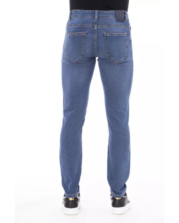 Button and Lace Closure Mens Jeans with Logo Lable Men – W48 US