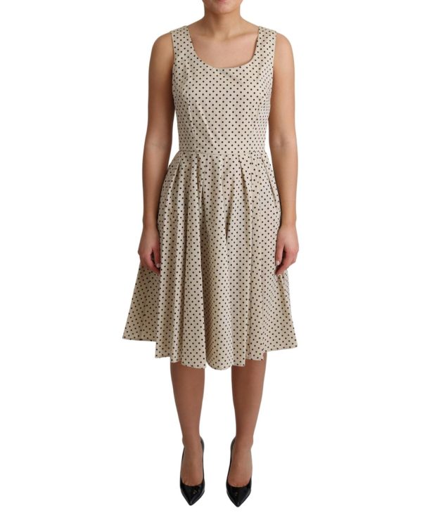 Sleeveless A-line Dress with Polka Dot Pattern Women – 42 IT