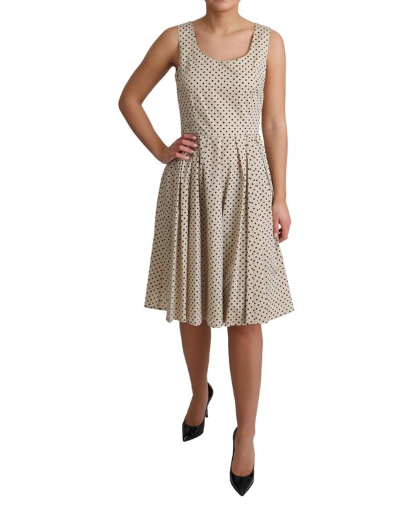 Sleeveless A-line Dress with Polka Dot Pattern Women – 42 IT