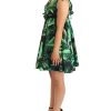 Flared Mini A-line Dress with Philodendron Leaf Print Women – 38 IT