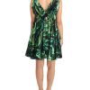 Flared Mini A-line Dress with Philodendron Leaf Print Women – 38 IT