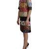 Patchwork Sheath Mini Dress with Logo Details Women – 36 IT