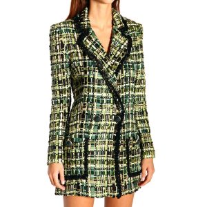 Forest Green Button-Front Jacket with Pockets 40 IT Women