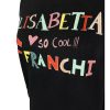 Black Cotton Sweatshirt with Front Print and Logo Patch – Made in Italy 42 IT Women