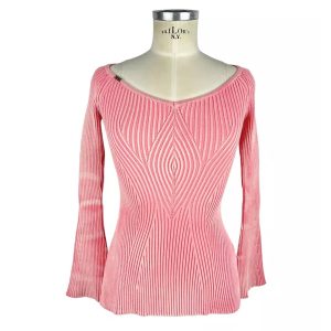 Ribbed V-Neck Sweater with Melange Effect 44 IT Women