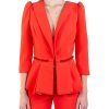 Elisabetta Franchi Crepe Jacket with Decorative Waist Chain 38 IT Women