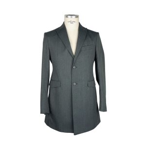 Emilio Romanelli Wool and Viscose Button Closure Short Coat 48 IT Men