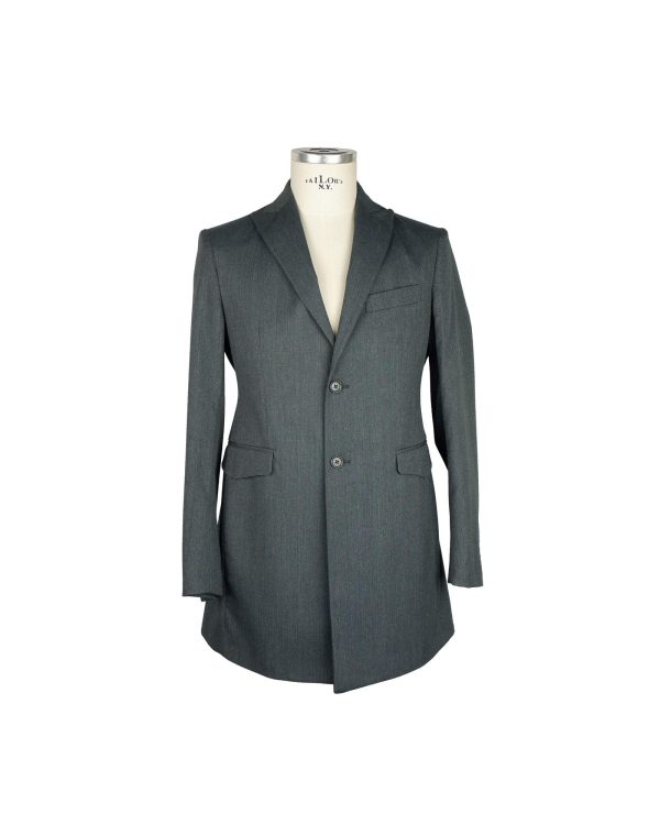 Emilio Romanelli Wool and Viscose Button Closure Short Coat 48 IT Men