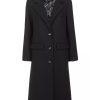 Wool Blend Coat with Front Pockets & Internal Lining 2XL Women