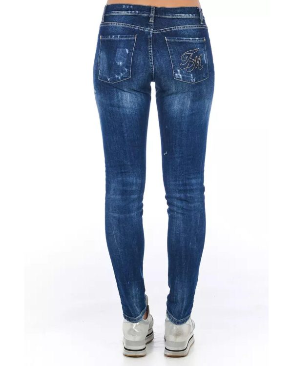 Worn Wash Skinny Denim Jeans with Multi-Pockets Women – W26 US