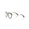 Aviator Eyeglasses with Black Profile and Gold-colored Metal Rods One Size Women