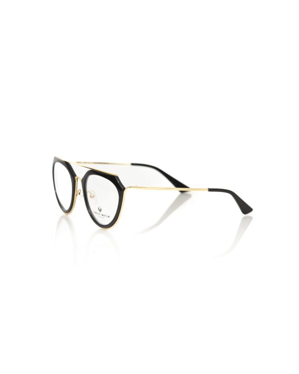 Aviator Eyeglasses with Black Profile and Gold-colored Metal Rods One Size Women