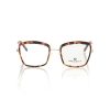 Red Havana Pattern Square Eyeglasses One Size Women