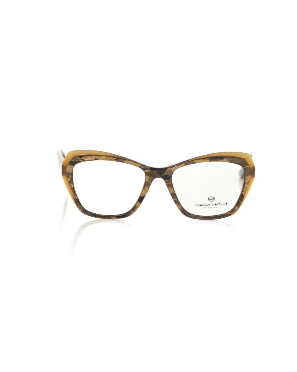 Cat Eye Eyeglasses with Cream-colored Havana Pattern One Size Women