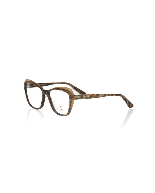 Cat Eye Eyeglasses with Cream-colored Havana Pattern One Size Women