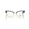 Blue Mother of Pearl and Gold Metal Clubmaster Eyeglasses One Size Women