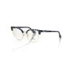 Blue Mother of Pearl and Gold Metal Clubmaster Eyeglasses One Size Women