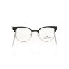 Clubmaster Style Eyeglasses with Black Geometric Pattern One Size Women