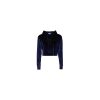 Short Velvet Sweatshirt with Hood and Embossed Logo Women – 44 IT