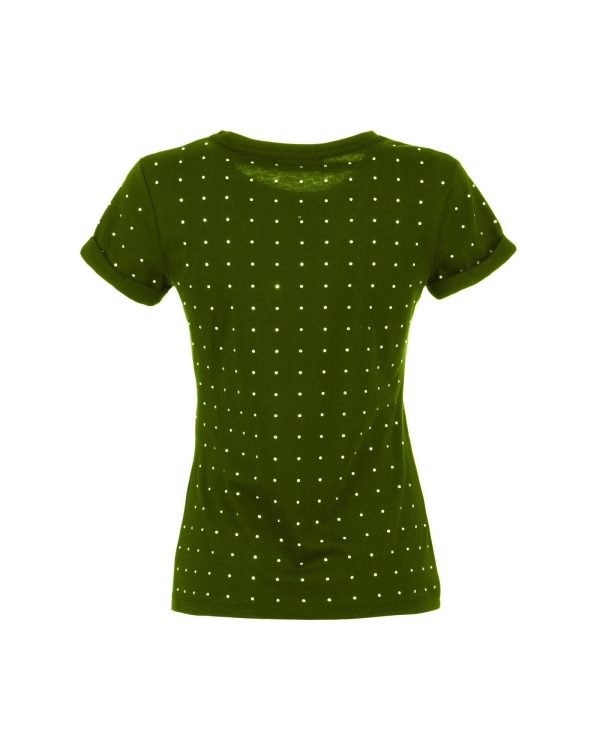 Green Army Strass Embellished T-Shirt XS Women