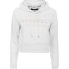 White Hoodie with Rhinestone Logo XS Women