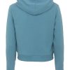 Cotton Hooded Zip-up Sweatshirt with Pockets L Women