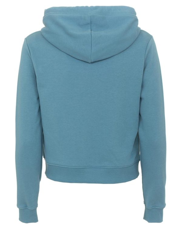 Cotton Hooded Zip-up Sweatshirt with Pockets L Women