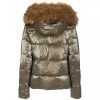 Imperfect Polyamide Short Down Jacket with Eco-Fur Hood S Women