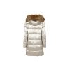 Long Down Jacket with Hood and Eco-Fur S Women