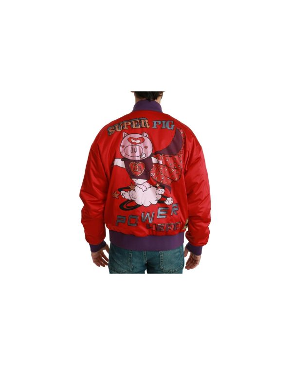 Dolce & Gabbana Bomber Jacket with Multicolor Motive Men – 50 IT