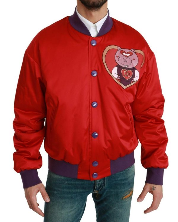 Dolce & Gabbana Bomber Jacket with Multicolor Motive Men – 50 IT