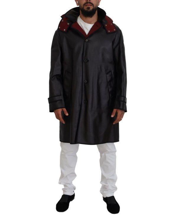 Hooded Parka Coat with Button Closure and Logo Details Men – 46 IT