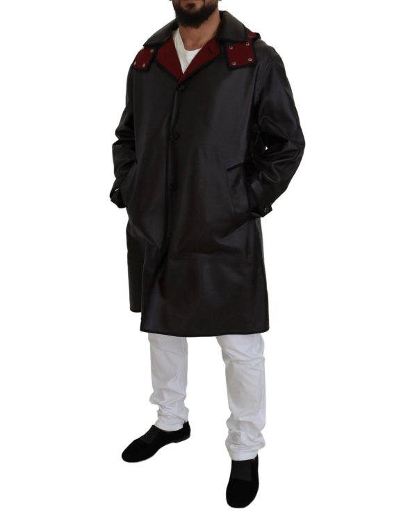 Hooded Parka Coat with Button Closure and Logo Details Men – 46 IT