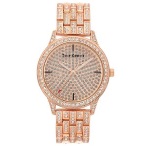 Fashion Rose Gold Analog Watch with Rhine Stone Facing One Size Women