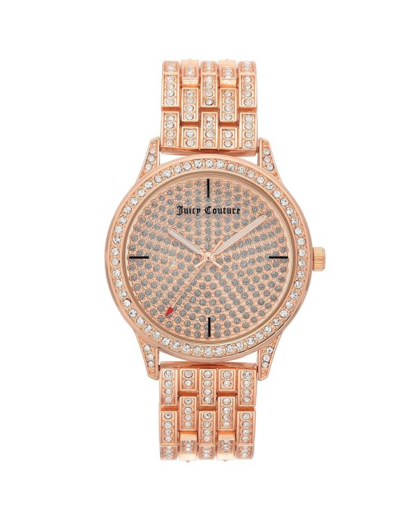 Fashion Rose Gold Analog Watch with Rhine Stone Facing One Size Women