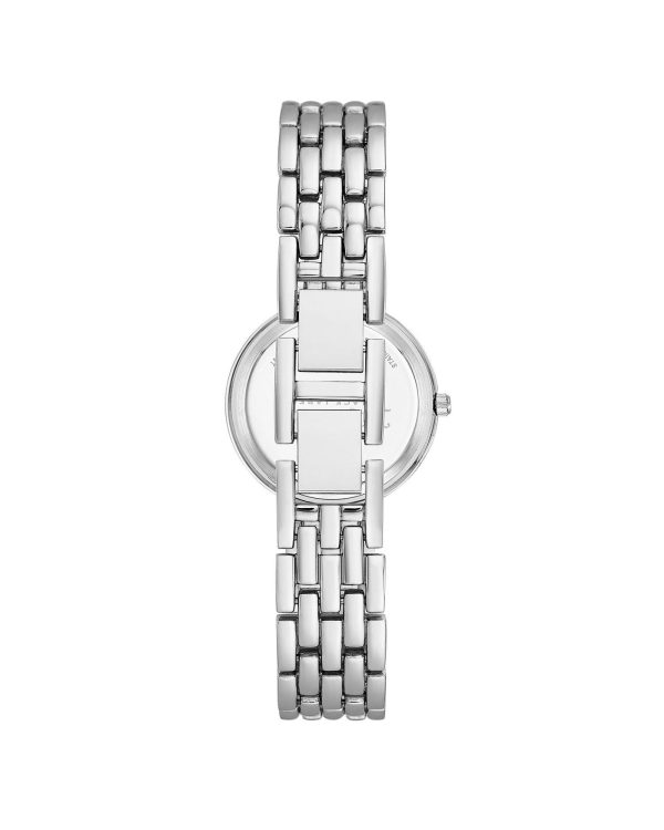 Silver Classic Analog Womens Watch with Rhine Stone Facing One Size Women