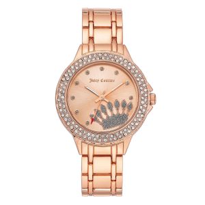 Rose Gold Fashion Analog Watch with Rhinestone Facing One Size Women